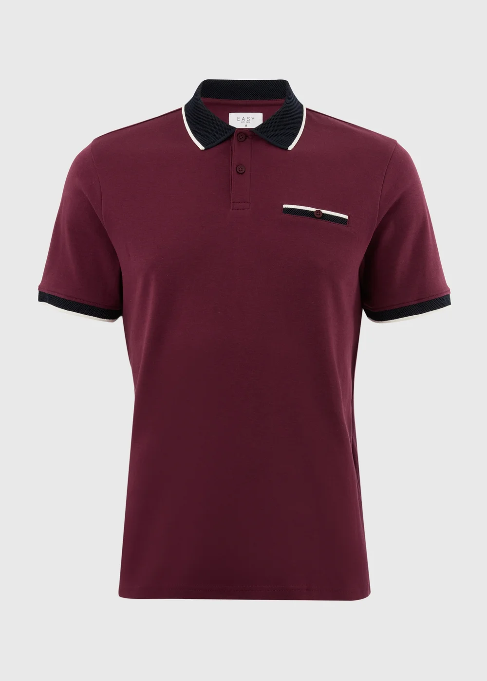 Burgundy Pocket Smart Polo Shirt - S Image 3