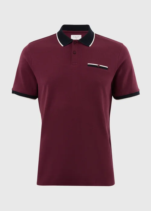 Burgundy Pocket Smart Polo Shirt - S Image 3