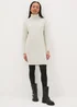 Beige Roll Neck Knitted Mini Dress - XS Image 1
