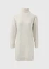 Beige Roll Neck Knitted Mini Dress - XS Image 3