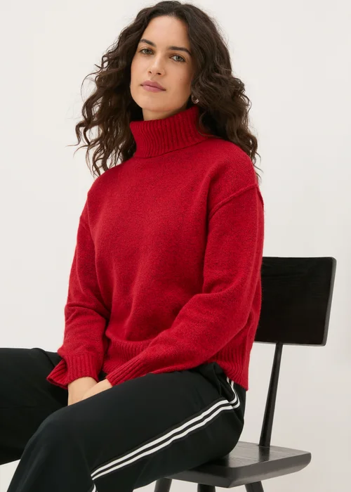 Red Roll Neck Jumper - XS Image 1