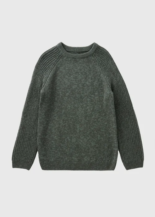 Boys Khaki Knit Jumper (7-15yrs) - 7 Yrs Image 1