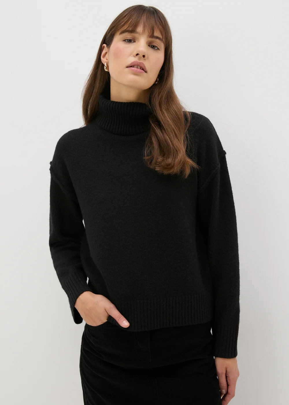 Black Roll Neck Jumper - XS Image 2