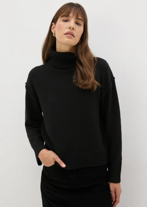 Black Roll Neck Jumper - XS Image 2