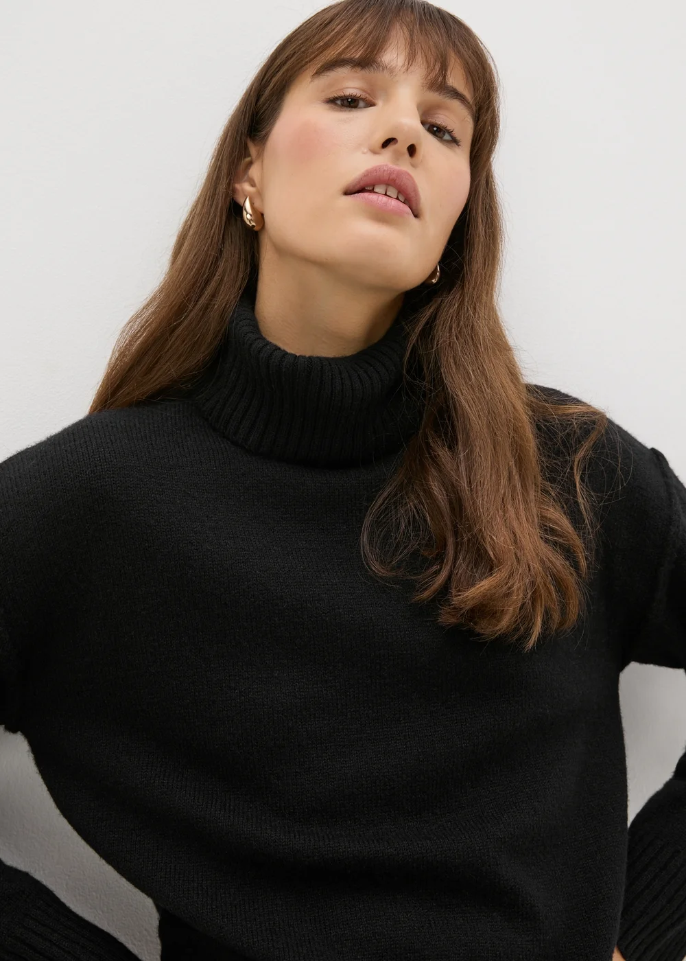 Black Roll Neck Jumper - XS Image 1