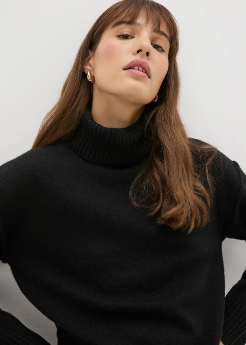 Black Roll Neck Jumper - XS Image 1