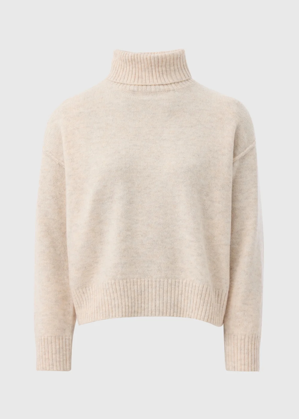 Beige Roll Neck Jumper - XS Image 4