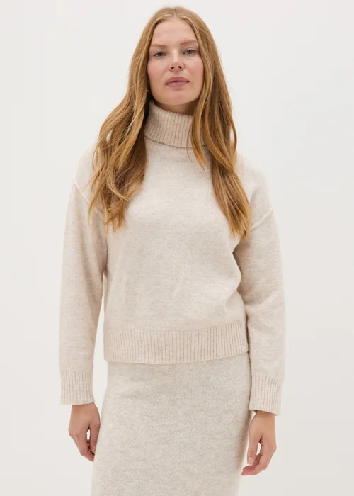 Beige Roll Neck Jumper - XS Image 1