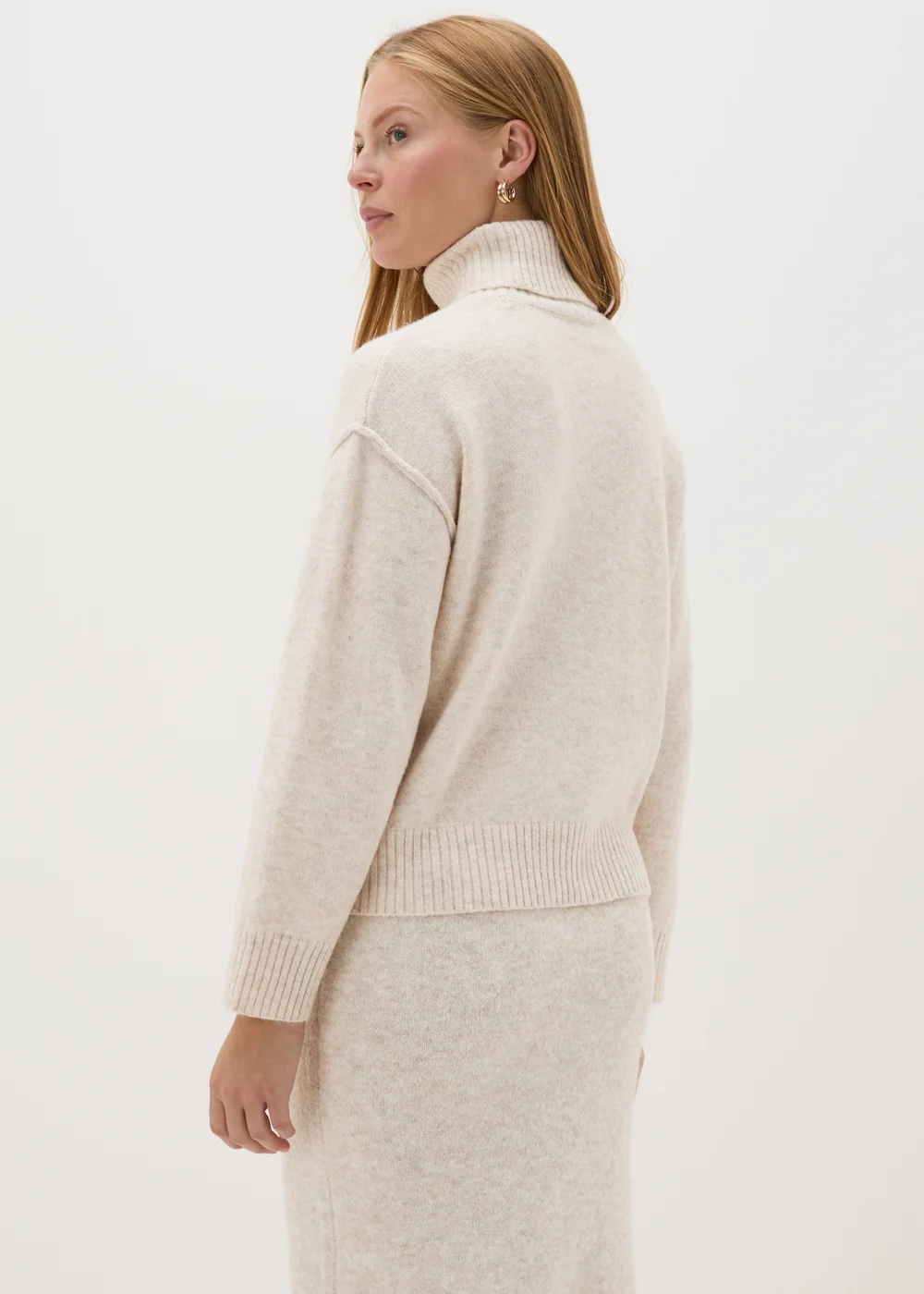 Beige Roll Neck Jumper - XS Image 2