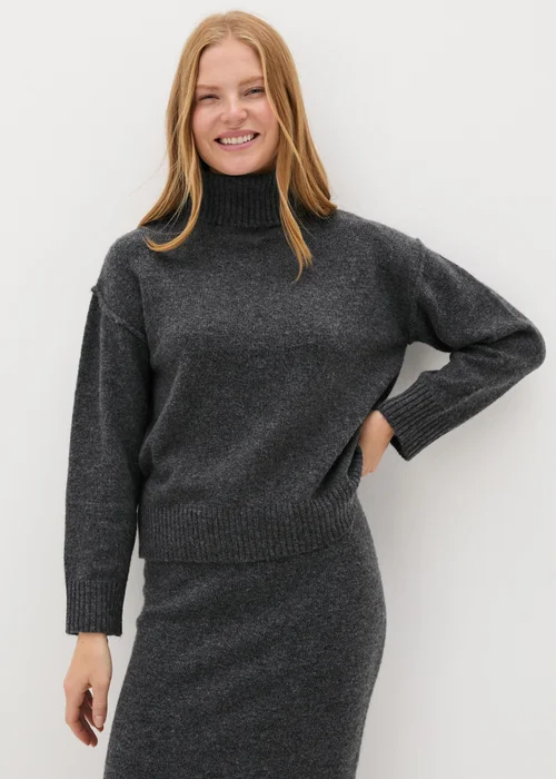 Grey Roll Neck Jumper - XS Image 1