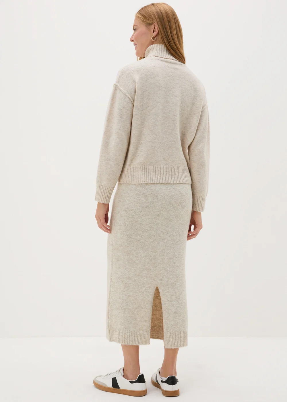 Beige Knitted Co-Ord Midi Skirt - Extra small Image 2