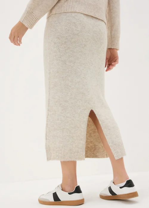 Beige Knitted Co-Ord Midi Skirt - Extra small Image 3