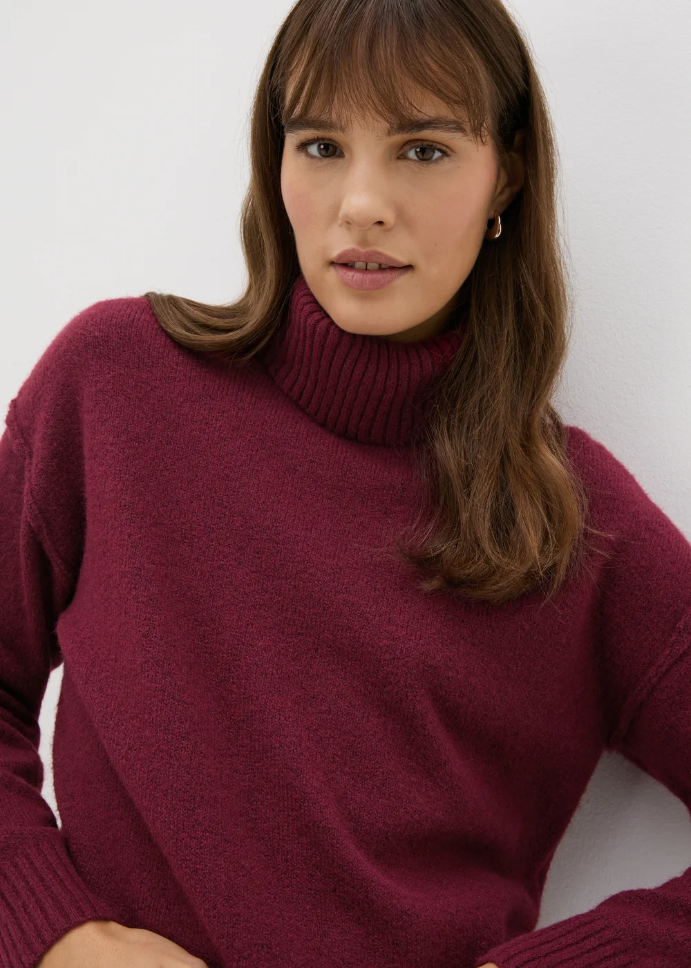 Burgundy Roll Neck Jumper - XS Image 1