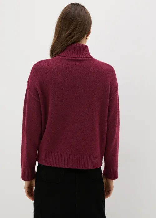Burgundy Roll Neck Jumper - XS Image 3