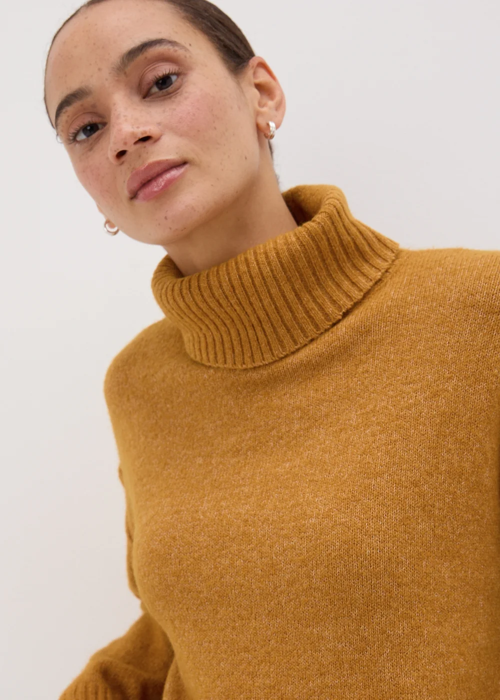 Ochre Roll Neck Knit Jumper - XS Image 3