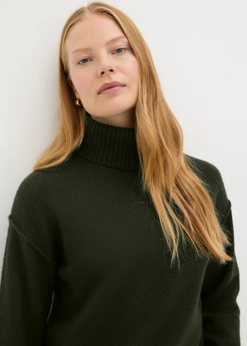 Dark Green Roll Neck Jumper - XS Image 2