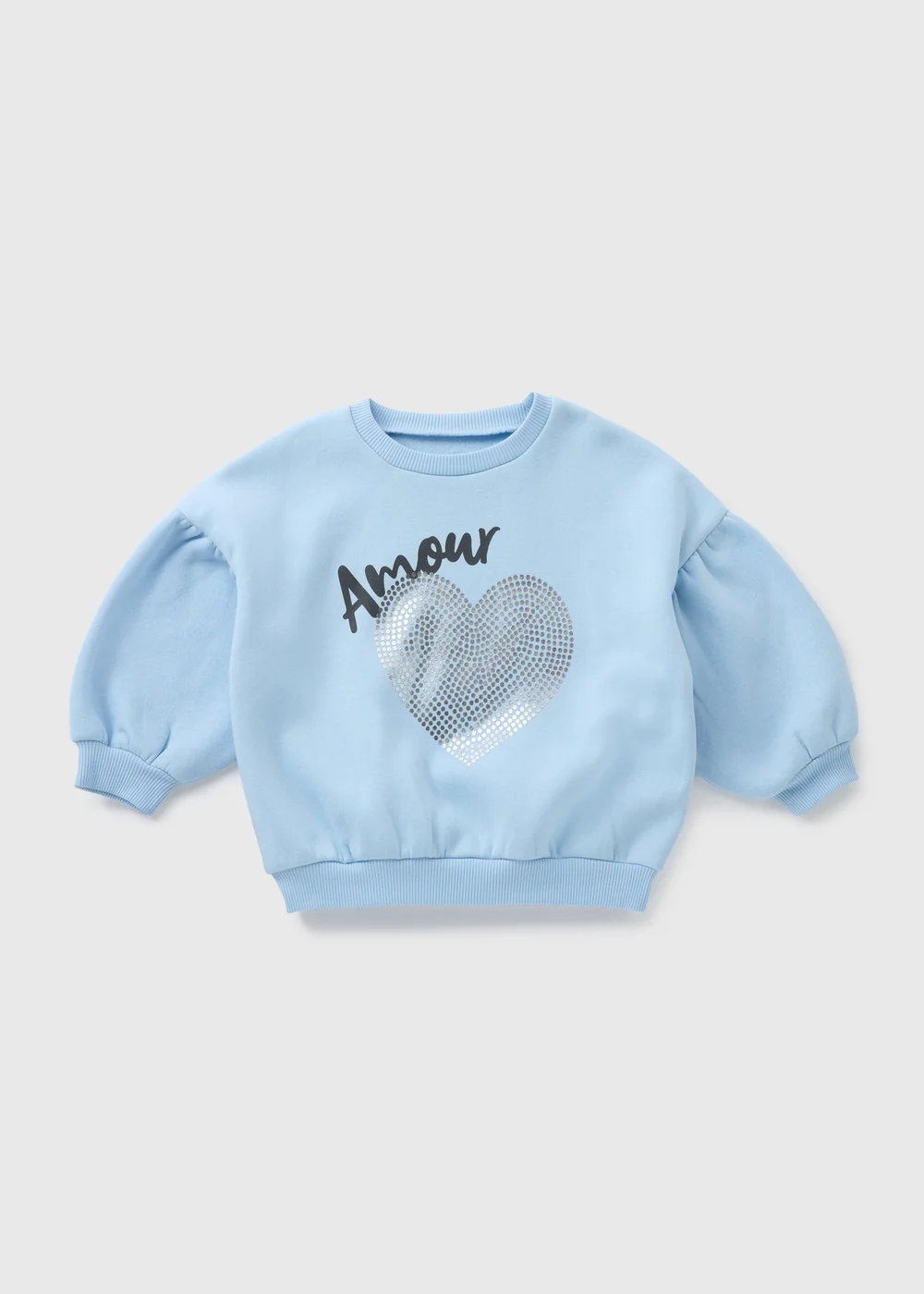 Girls Blue Amour Heart Sweatshirt (1-7yrs) - 1-1.5 Yrs Image 1