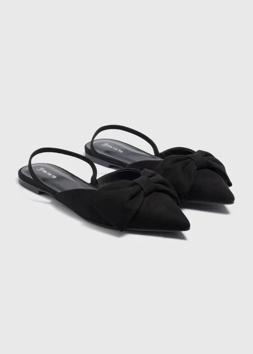 Black Bow Point Slingbacks - Size 3 Image 1