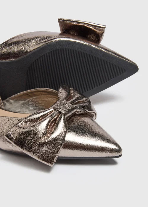 Pewter Bow Point Slingbacks - 3 Image 2