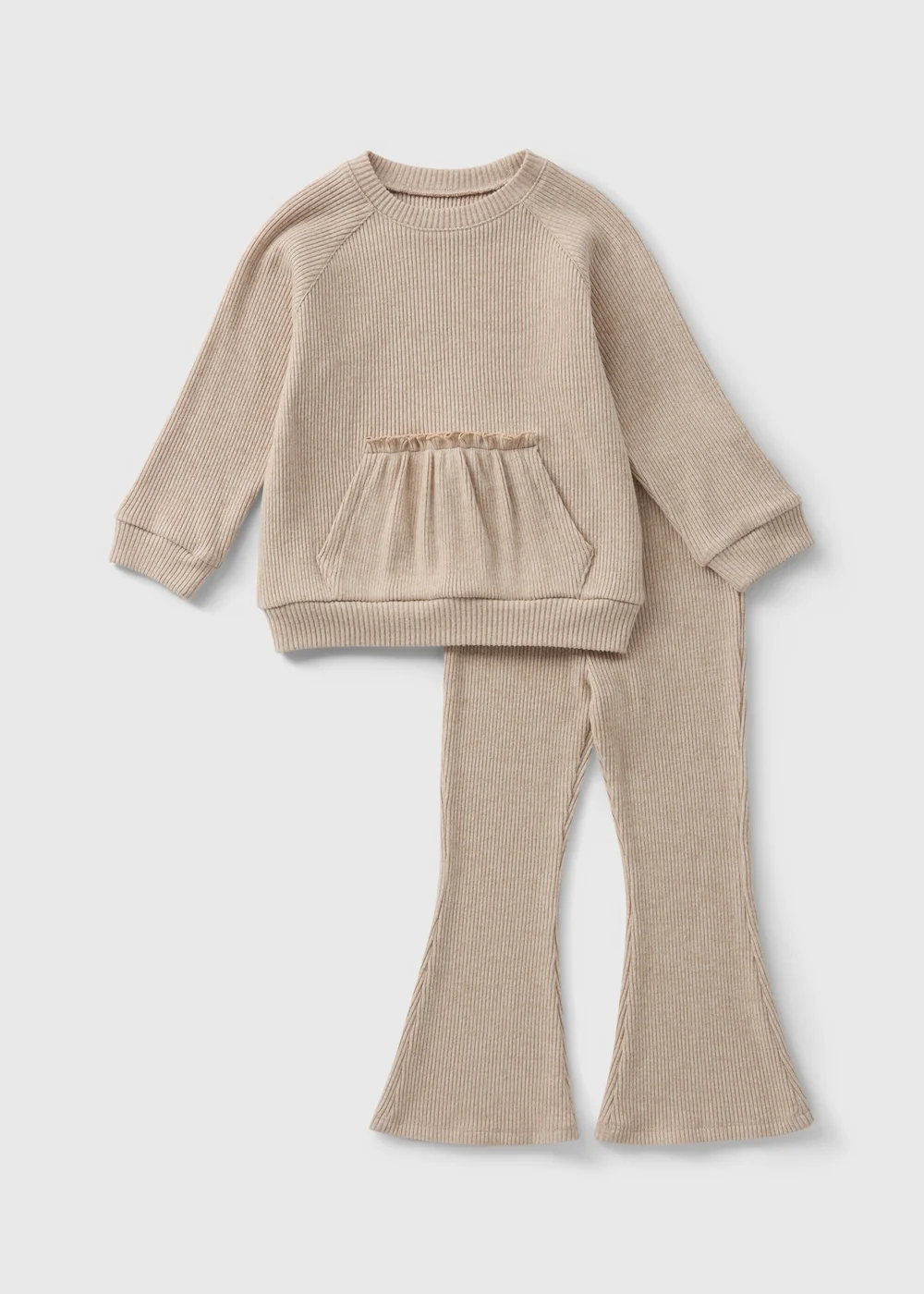 Girls Oatmeal Brushed Rib Set (1-7yrs) - 1 to 1 half years Image 1