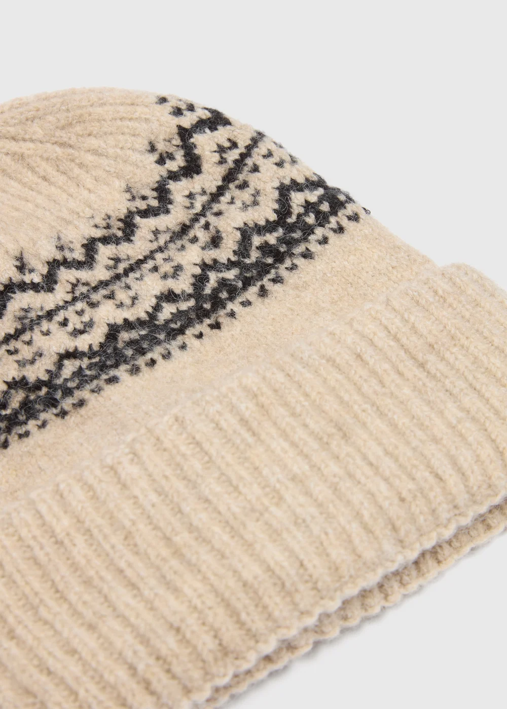 Ecru Fairisle Beanie - One Size Image 2