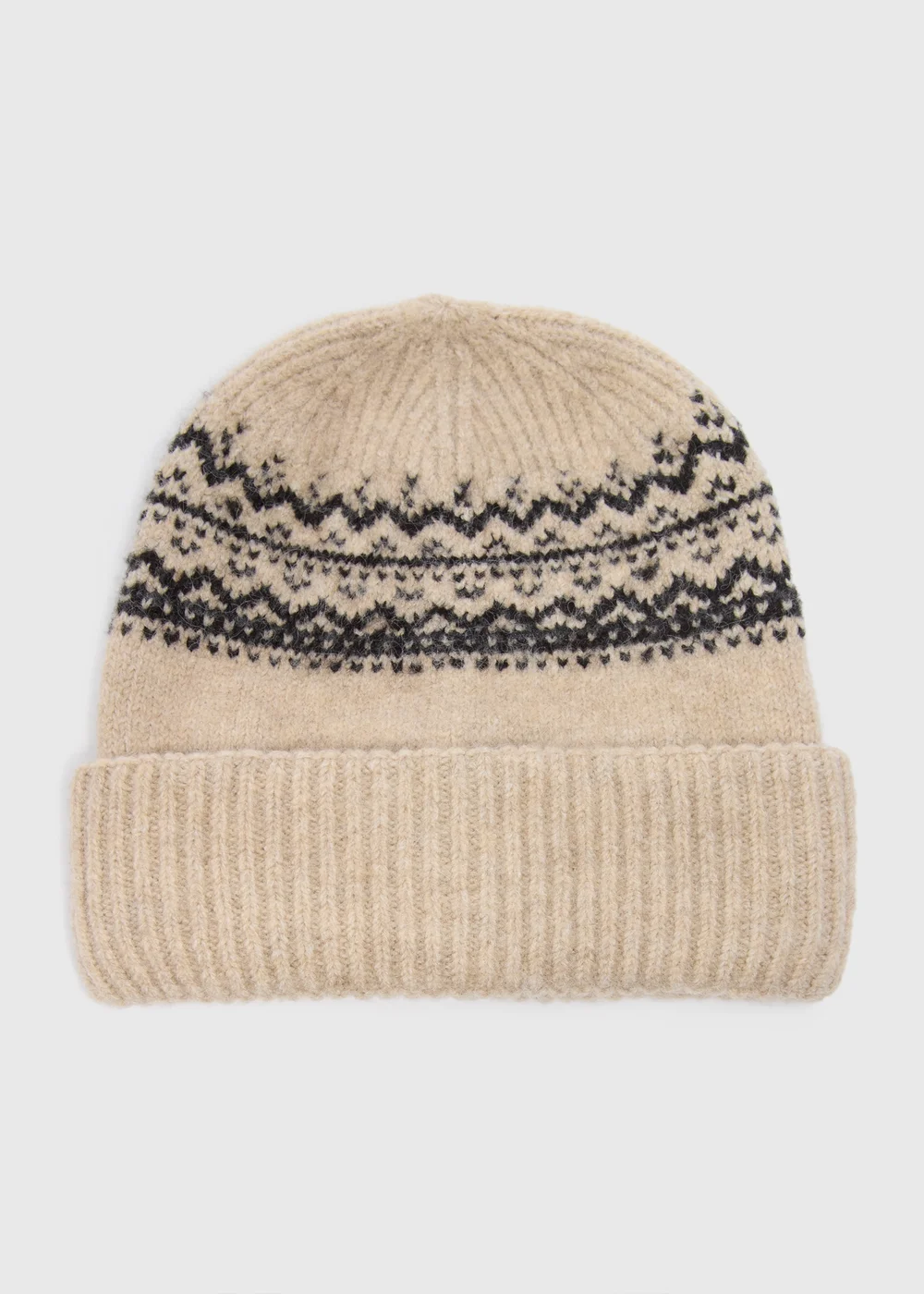 Ecru Fairisle Beanie - One Size Image 1