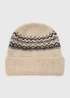 Ecru Fairisle Beanie - One Size Image 1