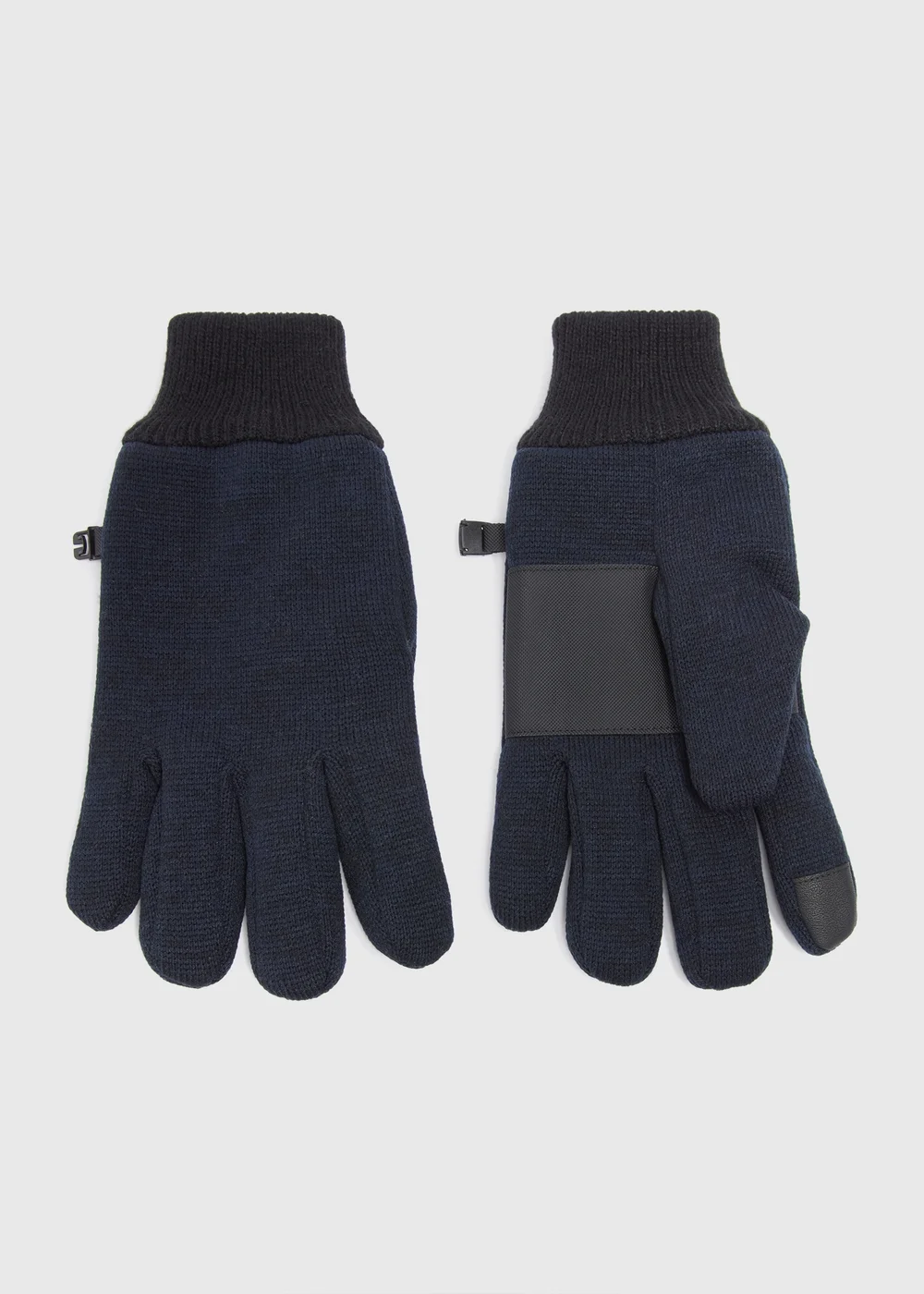 Navy Knitted Gloves - S/M Image 1