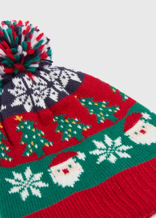 Red Santa Fairisle Beanie - One Size Image 2