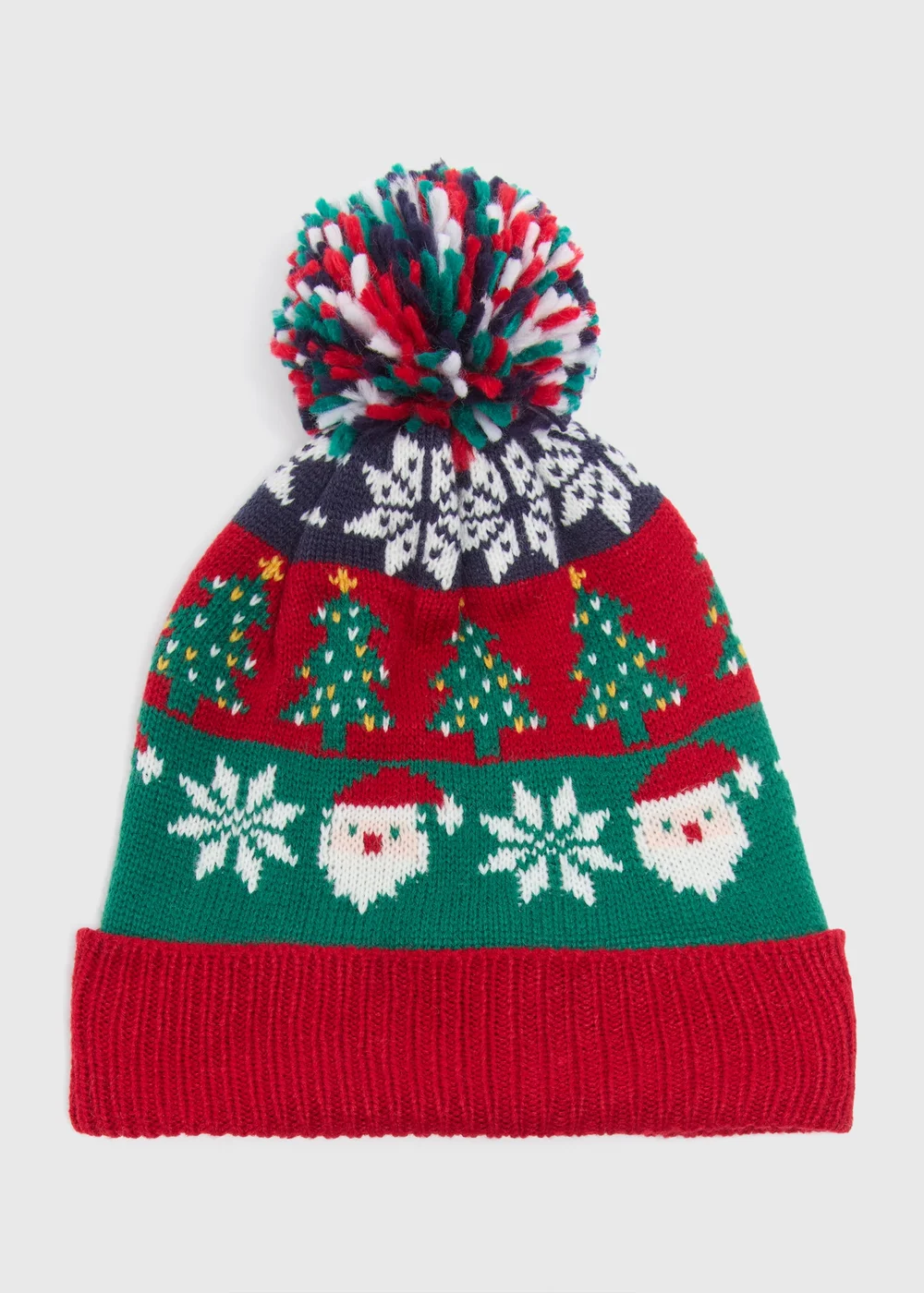 Red Santa Fairisle Beanie - One Size Image 1