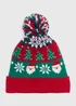 Red Santa Fairisle Beanie - One Size Image 1