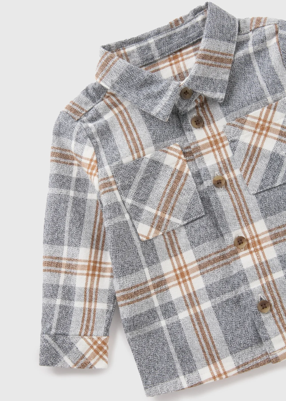 Baby Grey Check Shirt (Newborm-23mths) - Age 0 - 3 Months Image 2