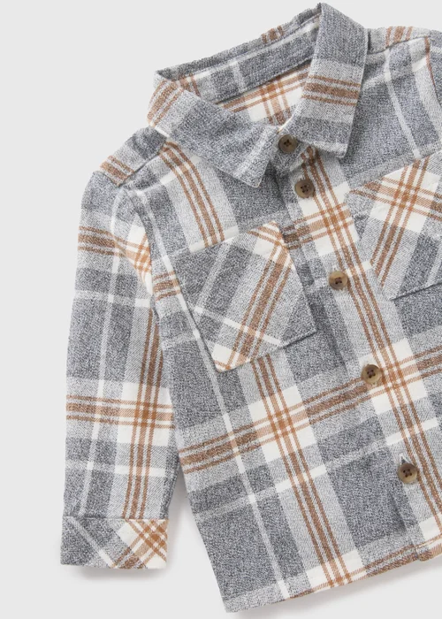 Baby Grey Check Shirt (Newborm-23mths) - Age 0 - 3 Months Image 2