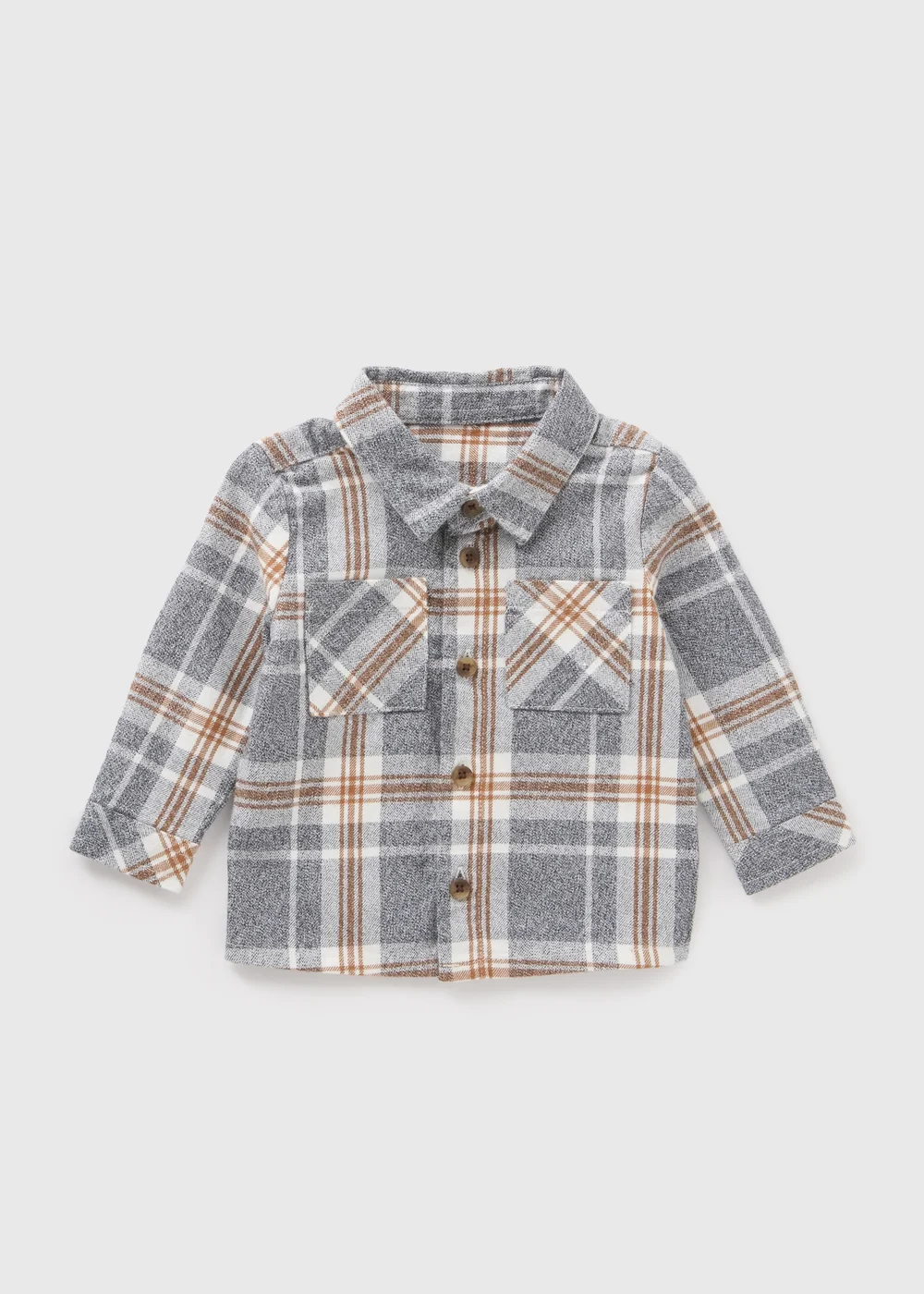 Baby Grey Check Shirt (Newborm-23mths) - Age 0 - 3 Months Image 1
