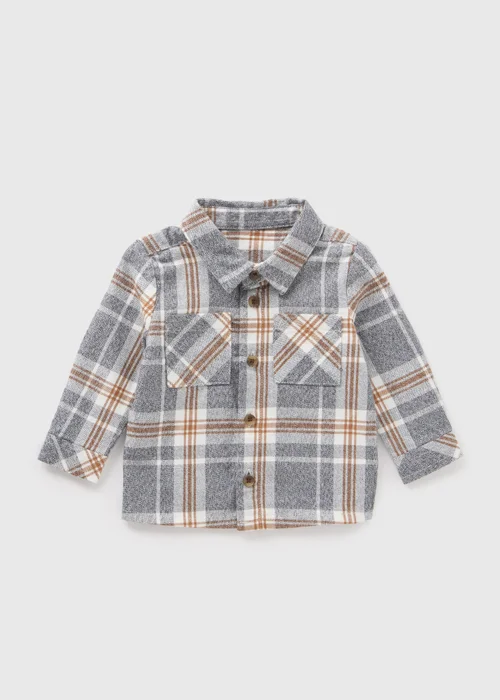 Baby Grey Check Shirt (Newborm-23mths) - Age 0 - 3 Months Image 1