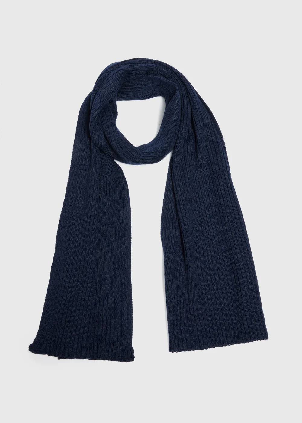 Navy Ribbed Scarf - One Size Image 1