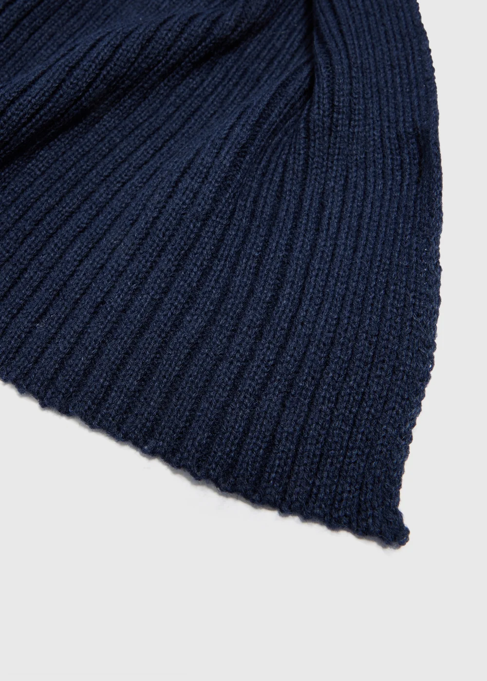 Navy Ribbed Scarf - One Size Image 2