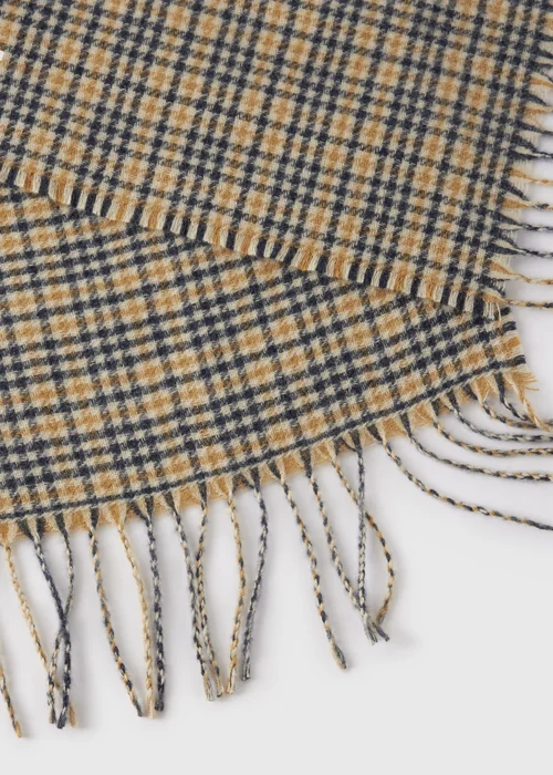 Mustard Check Woven Scarf - One Size Image 2