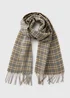Mustard Check Woven Scarf - One Size Image 1