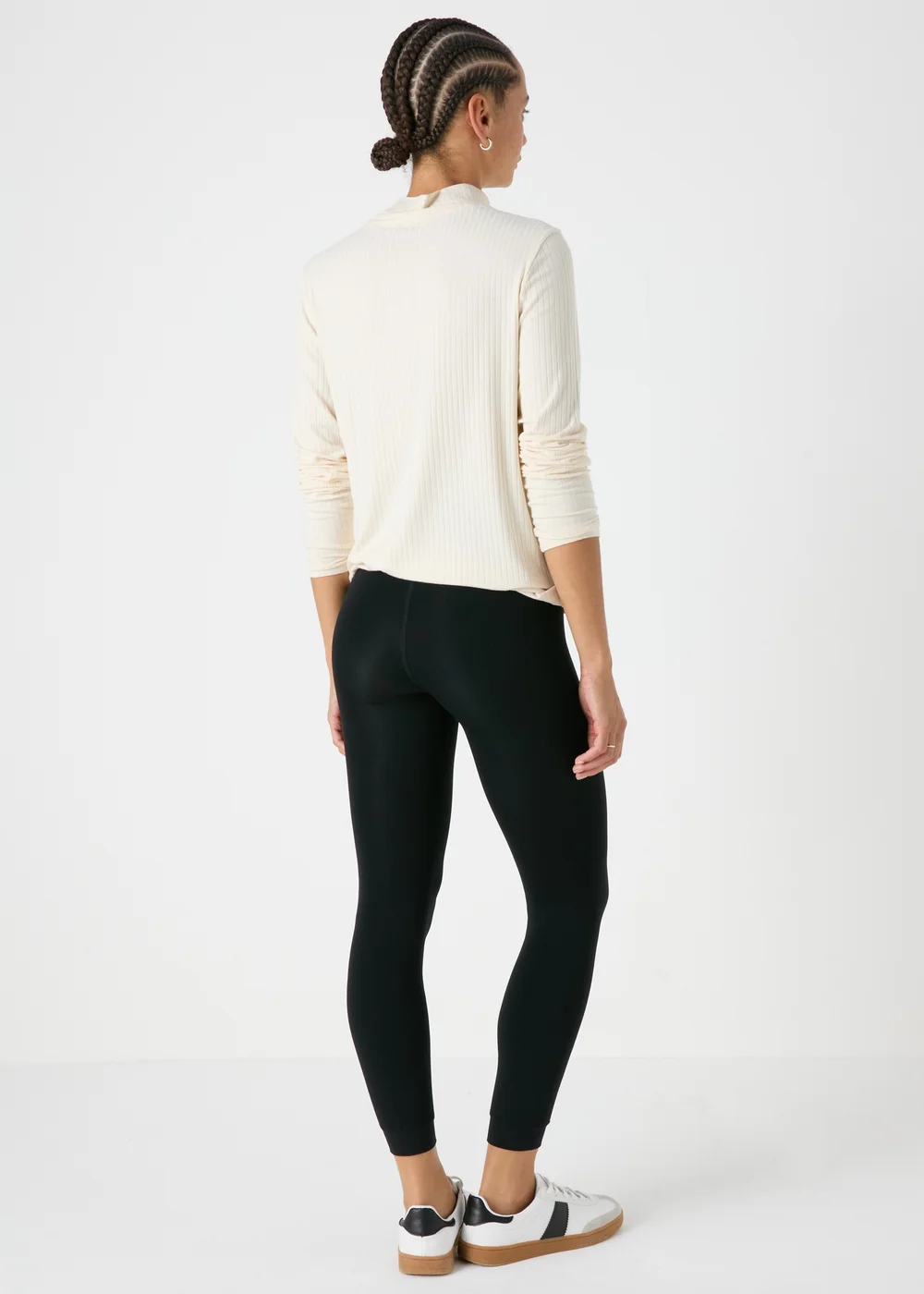 Black Fleece Lined Heavy Weight Leggings - S Image 2