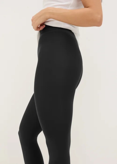 Charcoal Fleece Lined Heavy Weight Leggings - S Image 3