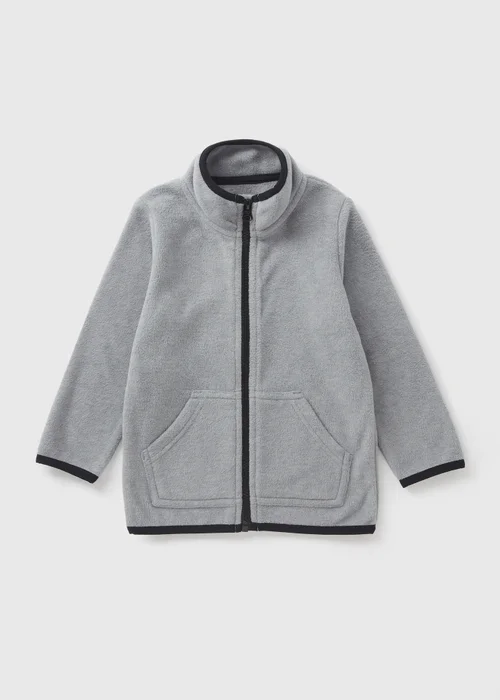 Boys Grey Zip Up Fleece Jacket (1-7yrs) - 1-1.5 Yrs Image 1
