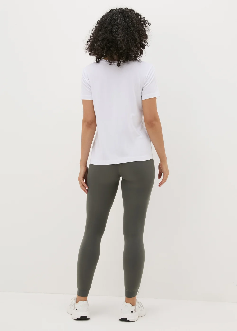 Khaki Fleece Lined Heavy Weight Leggings - S Image 2