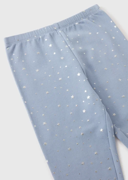 Girls Blue Glitter Star Leggings (1-7yrs) - Age 2 - 3 Years Image 2