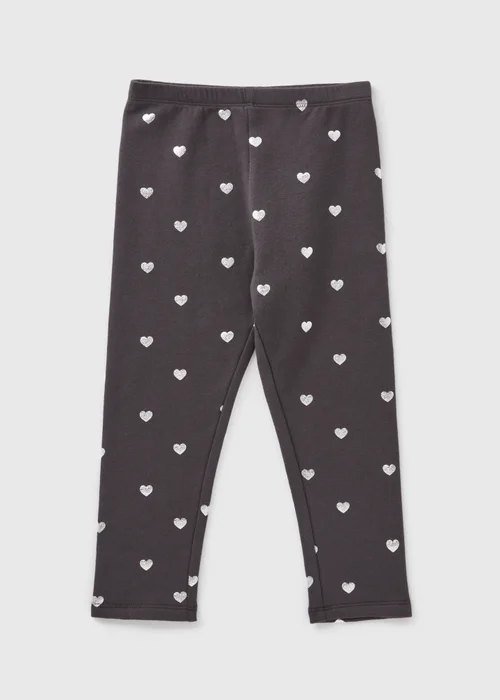 Girls Navy Heart Leggings (1-7yrs) - 1 half year to 2 Image 1