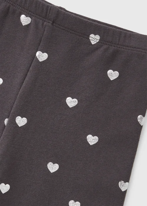 Girls Navy Heart Leggings (1-7yrs) - 1 half year to 2 Image 2