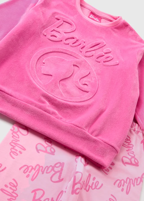 Barbie Kids Pink Embossed Pyjama Set (4-13yrs) - Age 4 Years Image 2