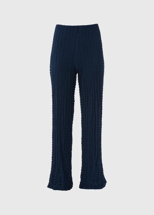 Navy Textured Co Ord Trousers - 8 Image 5