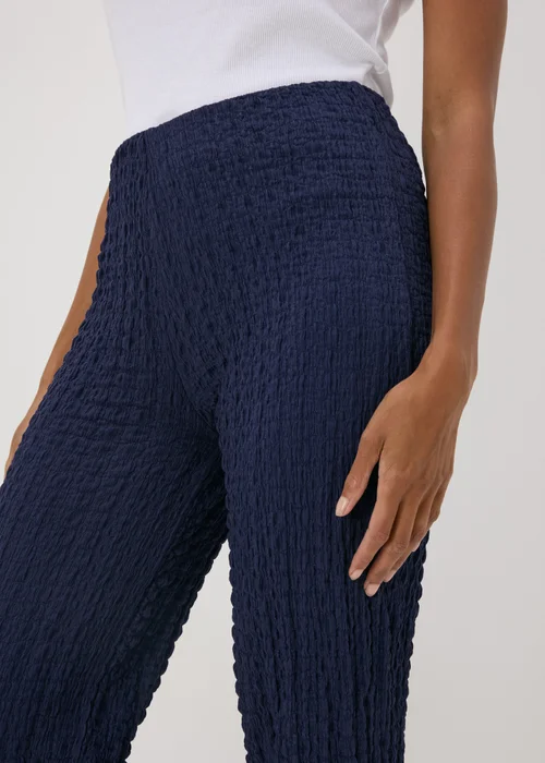 Navy Textured Co Ord Trousers - 8 Image 3