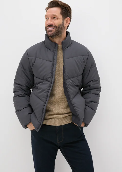 Grey Puffer Jacket - S Image 1